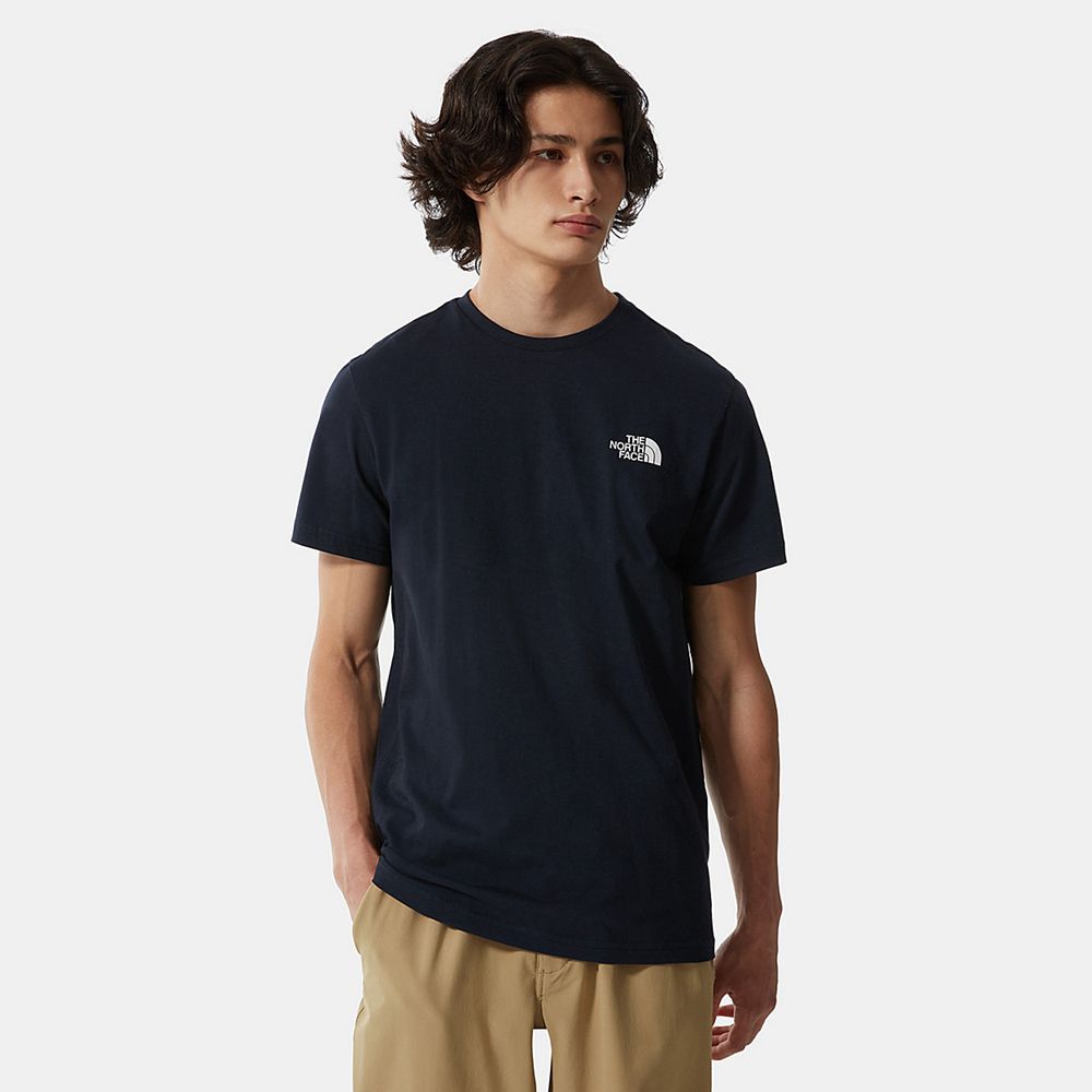 The North Face T-Shirts Mens Australia - The North Face Simple Dome Navy / White (SUW-243065)